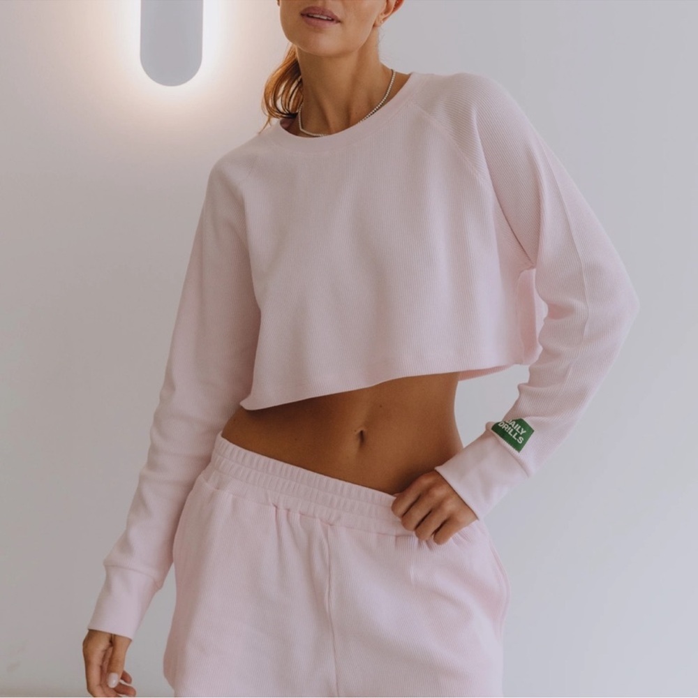 Daily Drills Pink Waffle Top